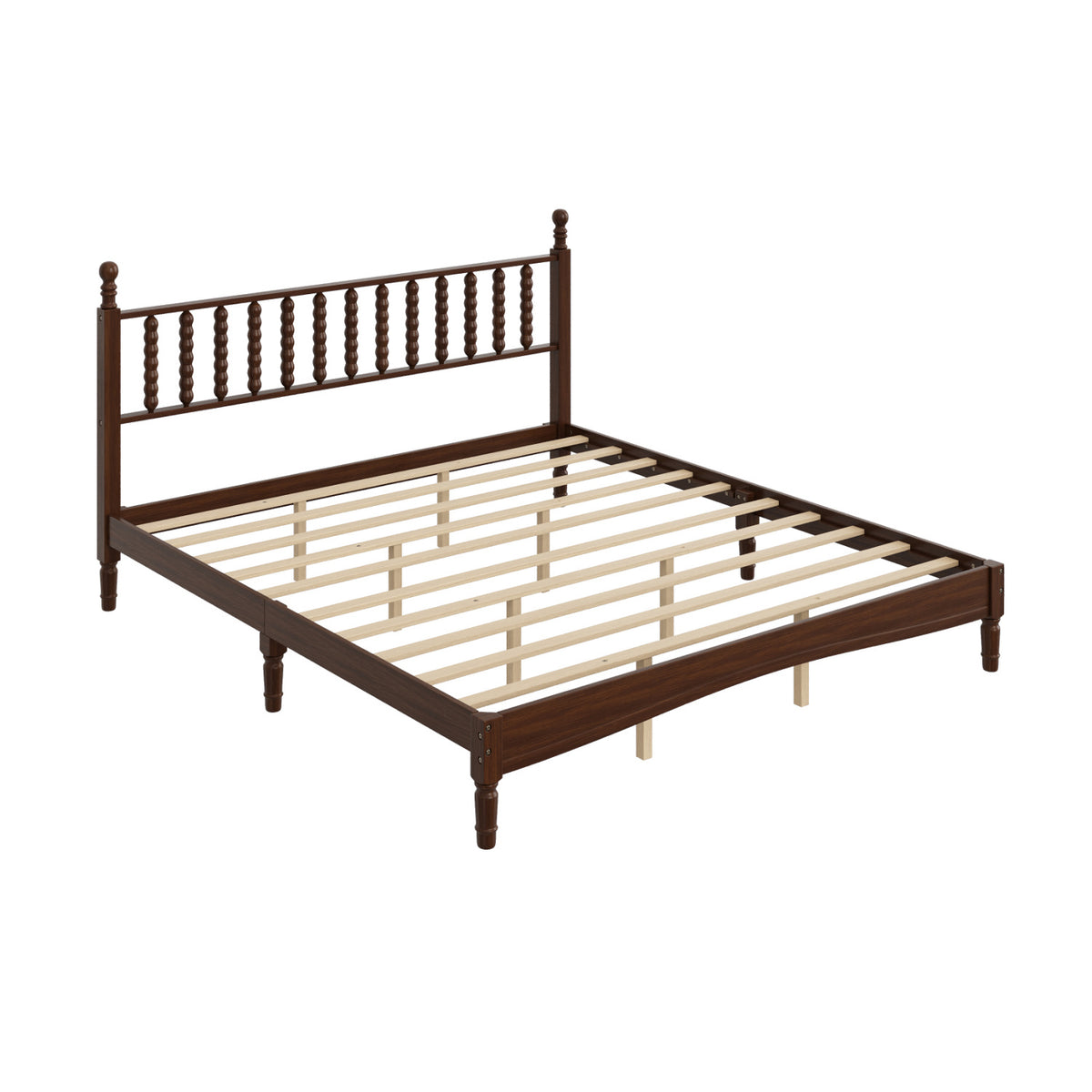 Modern European furniture - Walnut King Size Wood Bed - www.oroa.com