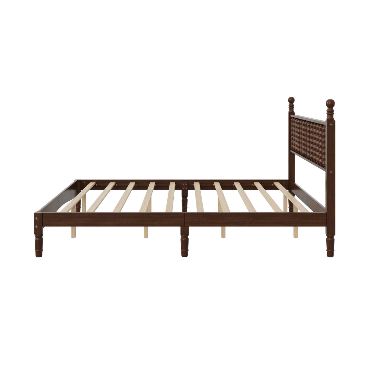 Modern European furniture - Walnut King Size Wood Bed - www.oroa.com