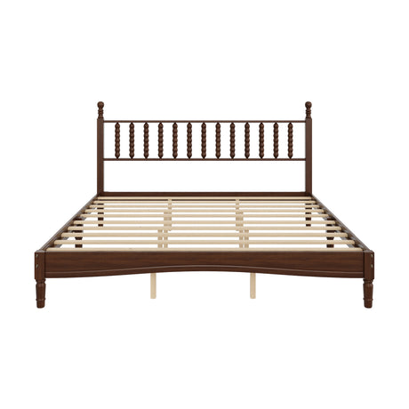 Modern European furniture - Walnut King Size Wood Bed - www.oroa.com