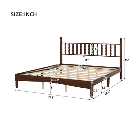 Modern European furniture - Walnut King Size Wood Bed - www.oroa.com