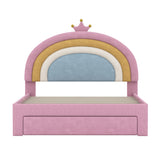 Full Size Upholstered Rainbow Design Bed | OROA Kids