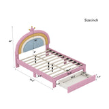 Full Size Upholstered Rainbow Design Bed | OROA Kids