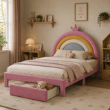 Full Size Upholstered Rainbow Design Bed | OROA Kids