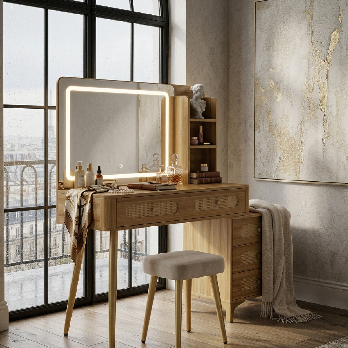 Natural Vintage Makeup Vanity | OROA