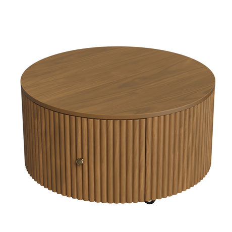 Modern European furniture - Round Fluted Drum Coffee Table -www.oroa.com
