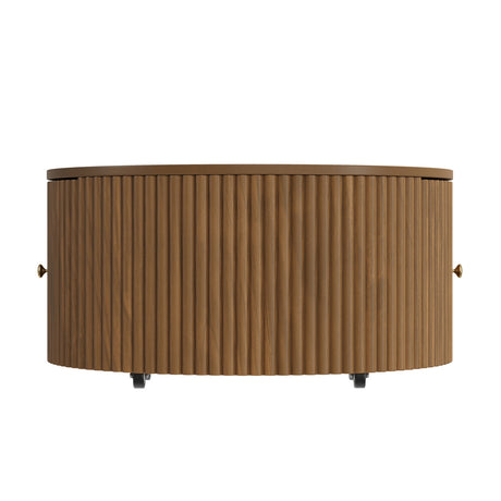 Modern European furniture - Round Fluted Drum Coffee Table -www.oroa.com