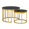 Black Gold Round Nesting Coffee Table - www.oroa.com