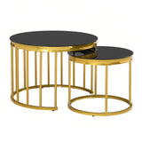Black Gold Round Nesting Coffee Table - www.oroa.com