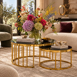 Black Gold Round Nesting Coffee Table - www.oroa.com