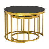 Black Gold Round Nesting Coffee Table - www.oroa.com