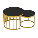 Black Gold Round Nesting Coffee Table - www.oroa.com