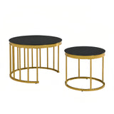 Black Gold Round Nesting Coffee Table - www.oroa.com