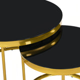 Black Gold Round Nesting Coffee Table - www.oroa.com