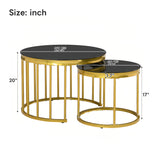 Black Gold Round Nesting Coffee Table - www.oroa.com
