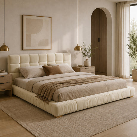 Modern Velvet Upholstered King Bed | OROA