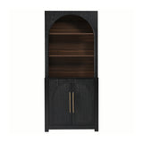 Black Modern Bookcase with Storage Cabinet | OROA
