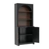 Black Modern Bookcase with Storage Cabinet | OROA