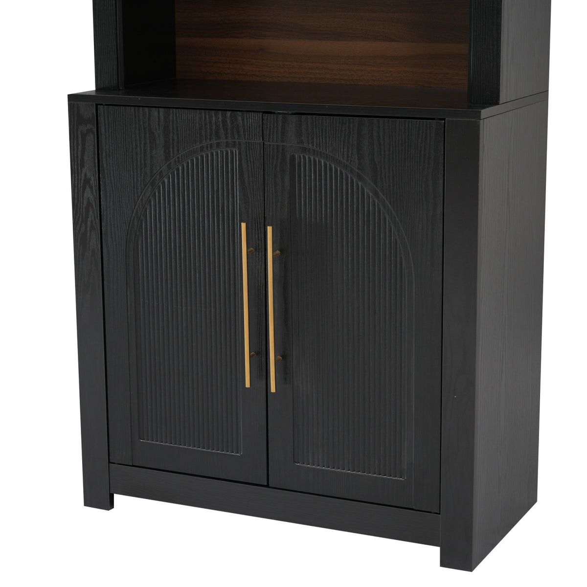 Black Modern Bookcase with Storage Cabinet | OROA