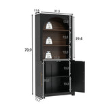 Black Modern Bookcase with Storage Cabinet | OROA