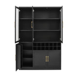 Wine Bar Cabinet with Glass Doors | OROA