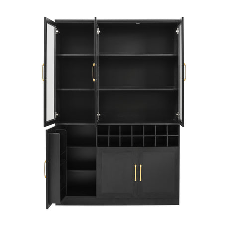 Wine Bar Cabinet with Glass Doors | OROA