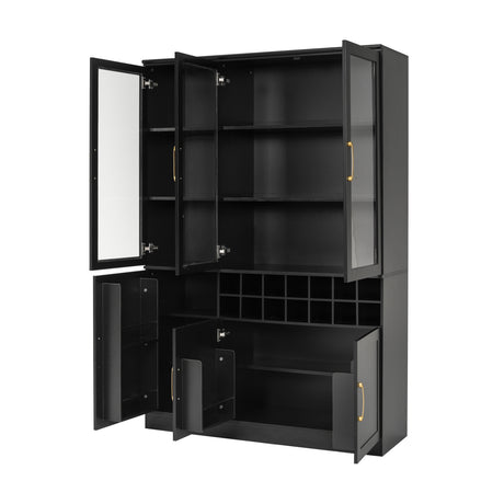 Wine Bar Cabinet with Glass Doors | OROA