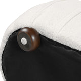 Boucle Oval Upholstered Ottoman | OROA