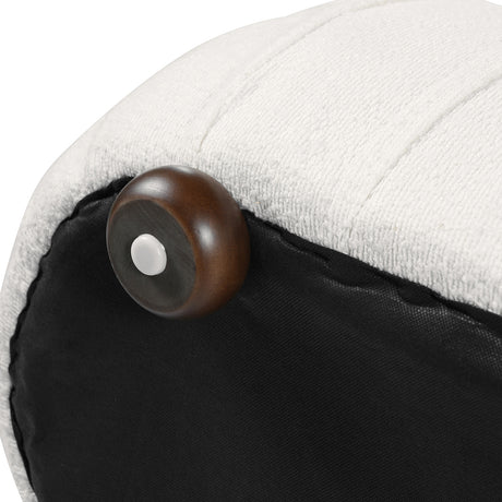 Boucle Oval Upholstered Ottoman | OROA