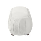 Boucle Oval Upholstered Ottoman | OROA