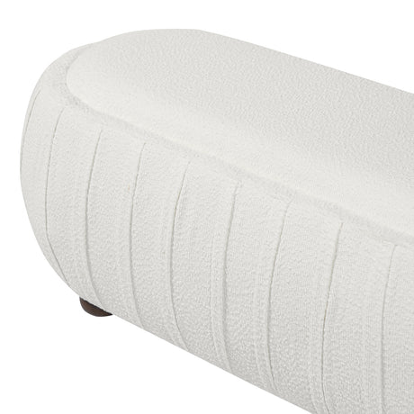 Boucle Oval Upholstered Ottoman | OROA