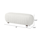 Boucle Oval Upholstered Ottoman | OROA