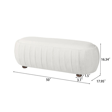 Boucle Oval Upholstered Ottoman | OROA