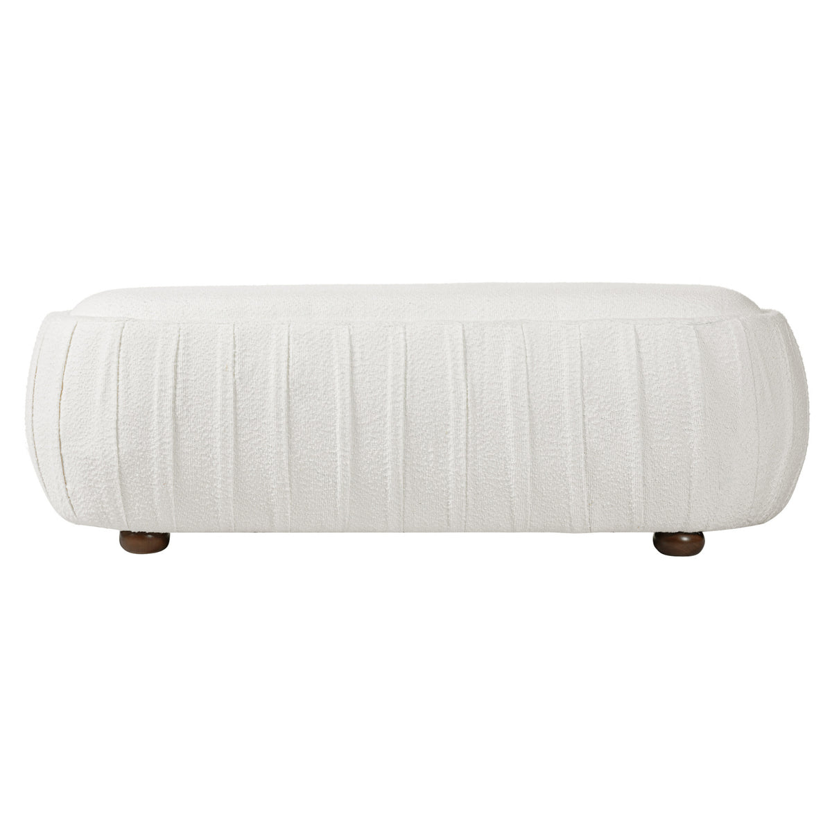 Boucle Oval Upholstered Ottoman | OROA