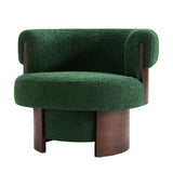Curved Swivel Barrel Accent Chair | OROA