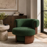 Curved Swivel Barrel Accent Chair | OROA