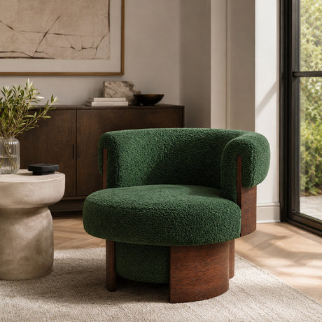 Curved Swivel Barrel Accent Chair | OROA
