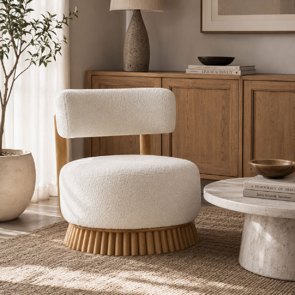 Modern Farmhouse Armless Upholstered Accent Chair | OROA
