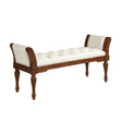 Modern European furniture - Beige Button Tufted Leather Ottoman Bench - www.oroa.com