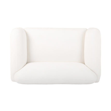 White Bouclé Fabric 2-Seater Loveseat Sofa | OROA