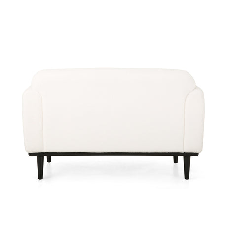 White Bouclé Fabric 2-Seater Loveseat Sofa | OROA
