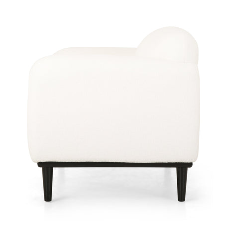 White Bouclé Fabric 2-Seater Loveseat Sofa | OROA