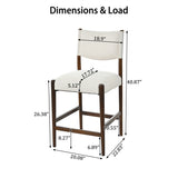 Solid Wood Beige Barstools (2) | OROA
