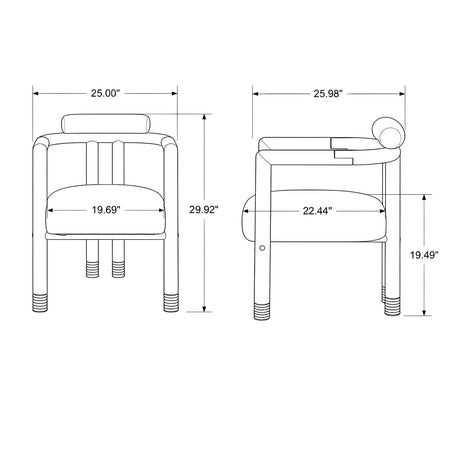 Rubberwood Frame Dining Chairs (2) | OROA