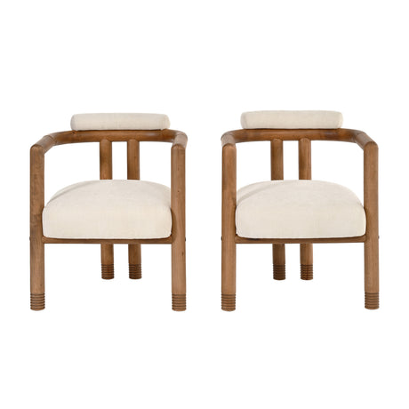 Rubberwood Frame Dining Chairs (2) | OROA