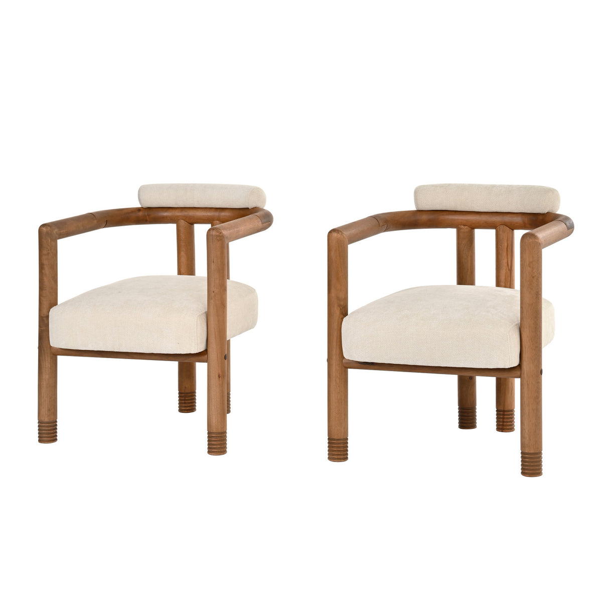 Rubberwood Frame Dining Chairs (2) | OROA