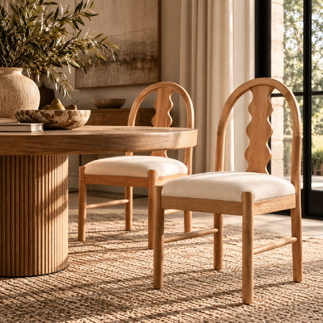 Rubber Wood Dining Chairs (2) | OROA