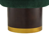 Modern Green Chenille Round Swivel Accent Chair | OROA