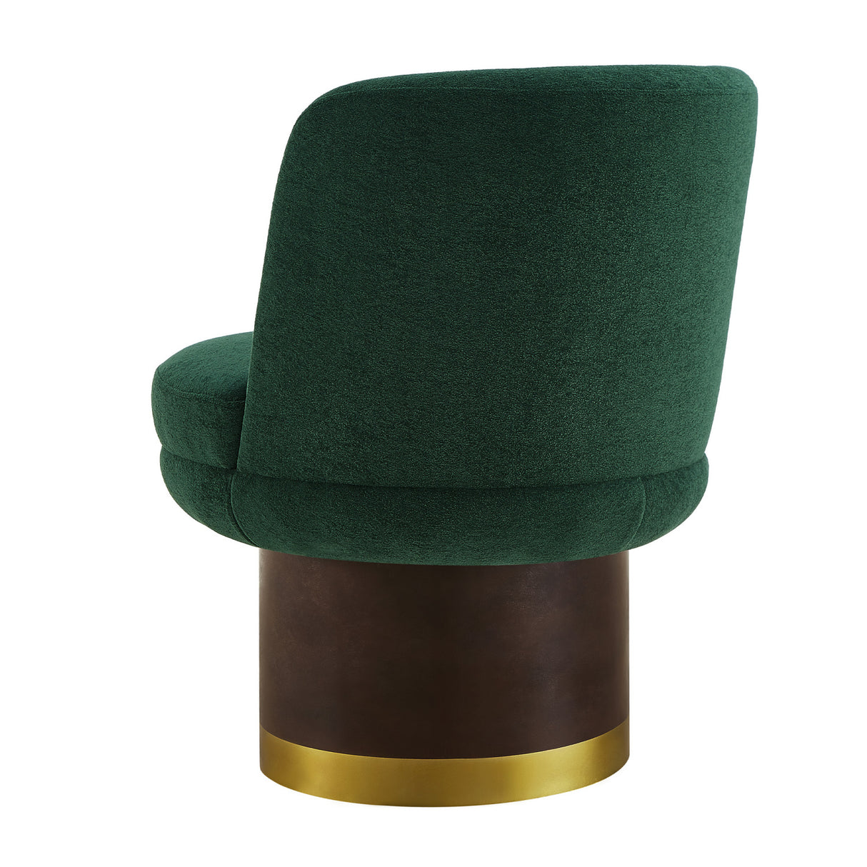 Modern Green Chenille Round Swivel Accent Chair | OROA