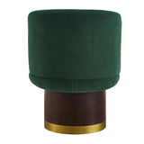 Modern Green Chenille Round Swivel Accent Chair | OROA