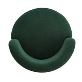 Modern Green Chenille Round Swivel Accent Chair | OROA